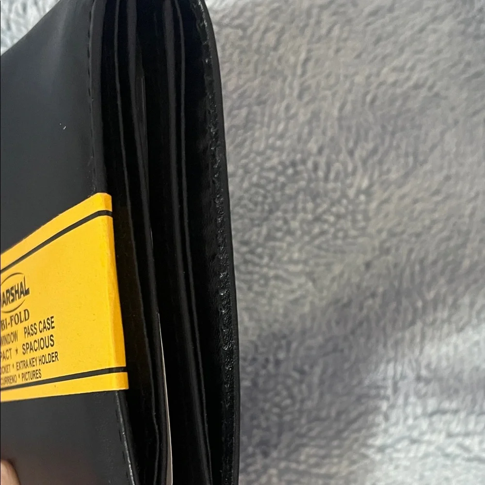 New Mens Marshal Black cowhide’ Leather Bi-Fold Wallet